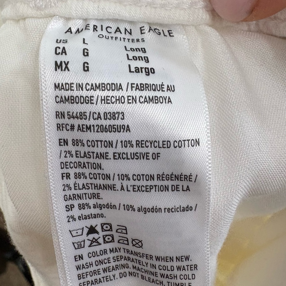 American Eagle Dreamy Drape Low Rise Ultra Wide Leg White Size Large Long NWT - Picture 10 of 10